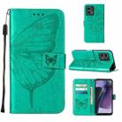 For Motorola Moto G Stylus 5G 2023 Embossed Butterfly Leather Phone Case(Green) - 1