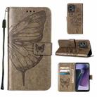 For Motorola Moto G Stylus 5G 2023 Embossed Butterfly Leather Phone Case(Grey) - 1