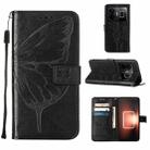 For Realme GT Neo 5 5G / GT3 Embossed Butterfly Leather Phone Case(Black) - 1
