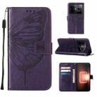 For Realme GT Neo 5 5G / GT3 Embossed Butterfly Leather Phone Case(Dark Purple) - 1