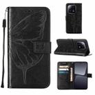 For Xiaomi 13 Pro Embossed Butterfly Leather Phone Case(Black) - 1