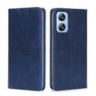 For Blackview A52 Cow Texture Magnetic Horizontal Flip Leather Phone Case(Blue) - 1