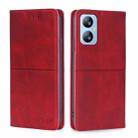 For Blackview A52 Cow Texture Magnetic Horizontal Flip Leather Phone Case(Red) - 1