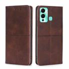 For Infinix Hot 12 Play Cow Texture Magnetic Horizontal Flip Leather Phone Case(Dark Brown) - 1