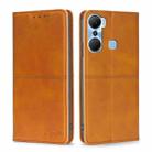 For Infinix Hot 12 Pro Cow Texture Magnetic Horizontal Flip Leather Phone Case(Light Brown) - 1