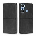For Infinix Hot 12 Pro Cow Texture Magnetic Horizontal Flip Leather Phone Case(Black) - 1