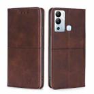 For Infinix Hot 12i Cow Texture Magnetic Horizontal Flip Leather Phone Case(Dark Brown) - 1