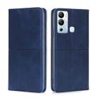 For Infinix Hot 12i Cow Texture Magnetic Horizontal Flip Leather Phone Case(Blue) - 1