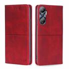 For Infinix Hot 20 4G Cow Texture Magnetic Horizontal Flip Leather Phone Case(Red) - 1