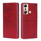 For Infinix Hot 20i Cow Texture Magnetic Horizontal Flip Leather Phone Case(Red) - 1