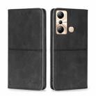 For Infinix Hot 20i Cow Texture Magnetic Horizontal Flip Leather Phone Case(Black) - 1