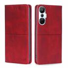 For Infinix Hot 20S Cow Texture Magnetic Horizontal Flip Leather Phone Case(Red) - 1