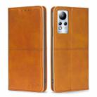 For Infinix Note 11 Cow Texture Magnetic Horizontal Flip Leather Phone Case(Light Brown) - 1