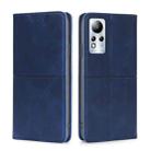 For Infinix Note 11 Cow Texture Magnetic Horizontal Flip Leather Phone Case(Blue) - 1