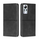 For Infinix Note 11 Cow Texture Magnetic Horizontal Flip Leather Phone Case(Black) - 1