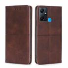 For Infinix Smart 6 Plus Cow Texture Magnetic Horizontal Flip Leather Phone Case(Dark Brown) - 1