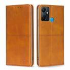 For Infinix Smart 6 Plus Cow Texture Magnetic Horizontal Flip Leather Phone Case(Light Brown) - 1