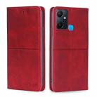 For Infinix Smart 6 Plus Cow Texture Magnetic Horizontal Flip Leather Phone Case(Red) - 1