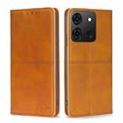 For Infinix Smart 7 Cow Texture Magnetic Horizontal Flip Leather Phone Case(Light Brown) - 1