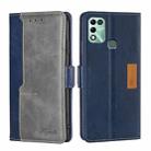 For Infinix Hot 11 Play Contrast Color Side Buckle Leather Phone Case(Blue + Grey) - 1