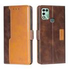 For Infinix Hot 11 Play Contrast Color Side Buckle Leather Phone Case(Dark Brown + Gold) - 1