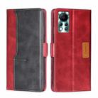 For Infinix Hot 11s NFC Contrast Color Side Buckle Leather Phone Case(Red + Black) - 1