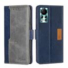 For Infinix Hot 11s NFC Contrast Color Side Buckle Leather Phone Case(Blue + Grey) - 1