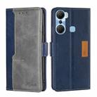 For Infinix Hot 12 Pro Contrast Color Side Buckle Leather Phone Case(Blue + Grey) - 1