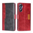For Infinix Hot 20 4G Contrast Color Side Buckle Leather Phone Case(Red + Black) - 1