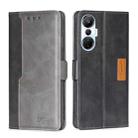 For Infinix Hot 20s Contrast Color Side Buckle Leather Phone Case(Black + Grey) - 1