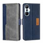 For Infinix Hot 20s Contrast Color Side Buckle Leather Phone Case(Blue + Grey) - 1