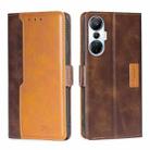 For Infinix Hot 20s Contrast Color Side Buckle Leather Phone Case(Dark Brown + Gold) - 1