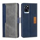 For Infinix Note 10 Pro Contrast Color Side Buckle Leather Phone Case(Blue + Grey) - 1