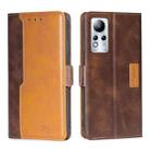 For Infinix Note 11 Contrast Color Side Buckle Leather Phone Case(Dark Brown + Gold) - 1