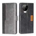 For Infinix Note 12 Pro 4G Contrast Color Side Buckle Leather Phone Case(Black + Grey) - 1
