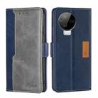 For Infinix Note 12 Pro 4G Contrast Color Side Buckle Leather Phone Case(Blue + Grey) - 1