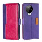 For Infinix Note 12 Pro 4G Contrast Color Side Buckle Leather Phone Case(Purple + Rose Red) - 1