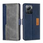 For Infinix Note 12 VIP Contrast Color Side Buckle Leather Phone Case(Blue + Grey) - 1