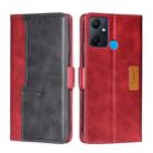 For Infinix Smart 6 Plus Contrast Color Side Buckle Leather Phone Case(Red + Black) - 1