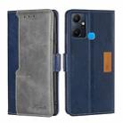 For Infinix Smart 6 Plus Contrast Color Side Buckle Leather Phone Case(Blue + Grey) - 1