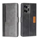 For Infinix Zero 20 Contrast Color Side Buckle Leather Phone Case(Black + Grey) - 1