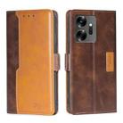 For Infinix Zero 20 Contrast Color Side Buckle Leather Phone Case(Dark Brown + Gold) - 1