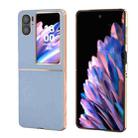 For OPPO Find N2 Flip Waves Series Nano Electroplating Genuine Leather Phone Case(Blue) - 1