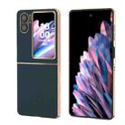 For OPPO Find N2 Flip Waves Series Nano Electroplating Genuine Leather Phone Case(Green) - 1
