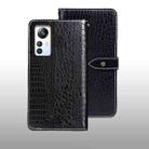 For Blackview A85 idewei Crocodile Texture Leather Phone Case(Black) - 1