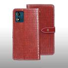 For Motorola Moto E13 idewei Crocodile Texture Leather Phone Case(Red) - 1