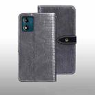 For Motorola Moto E13 idewei Crocodile Texture Leather Phone Case(Grey) - 1