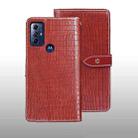 For Motorola Moto G Play 2023 idewei Crocodile Texture Leather Phone Case(Red) - 1