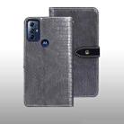 For Motorola Moto G Play 2023 idewei Crocodile Texture Leather Phone Case(Grey) - 1