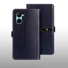 For Realme C33 2023 idewei Crocodile Texture Leather Phone Case(Dark Blue) - 1